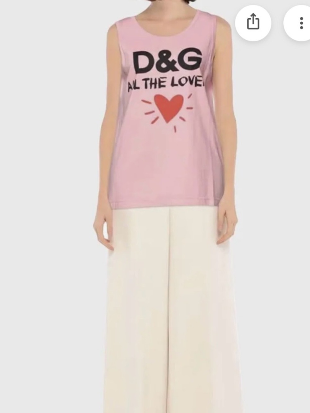 NWT, D&G Light Pink Graphic Heart Tank Motive Crewneck Top Dolce & Gabbana Chic - Picture 2 of 6